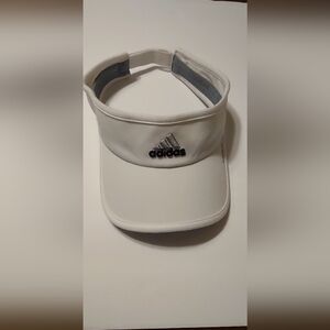 adidas White Visor with Black Logo